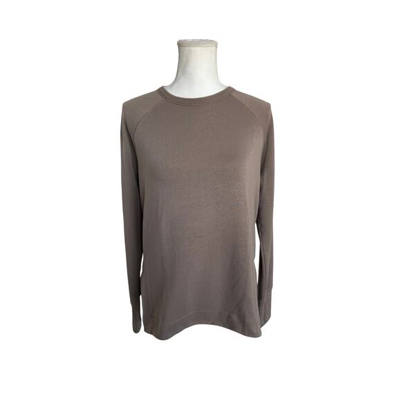 Athleta Long Sleeve Crewneck Top Brown Women’s Small Soft Knit Lightweight - Picture 1 of 8